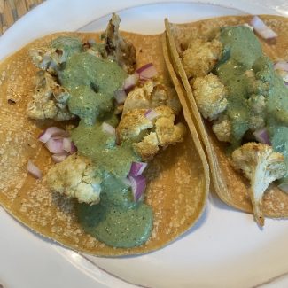 Cauliflower Tacos with Cilantro Sauce